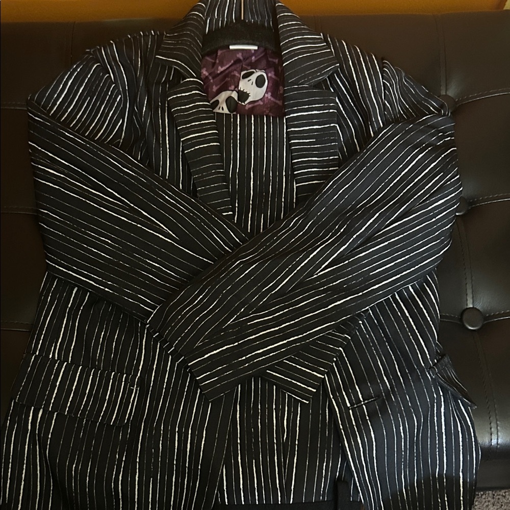Striped Sans Cosplay Black and White Men's Blazer and Pants set